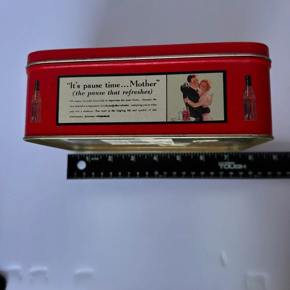 Vintage Coca-Cola Advertising Tin Box, Sewing‎ Mother & Daughter Decor